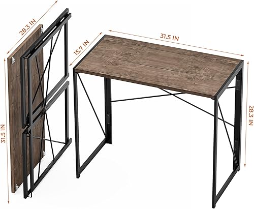 Miniatura 36 de Coavas Escritorio plegable pequeño de 39.4 pulgadas, escritorio de computadora plegable que ahorra espacio para dormitorio, oficina en casa,