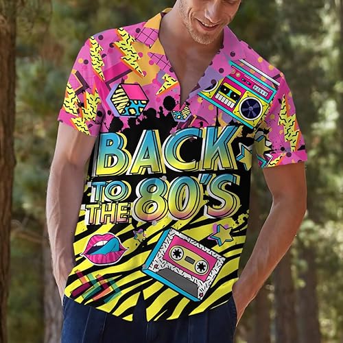 Miniatura 5 de American Bigfoot - Camisa hawaiana para hombre, divertida camisa hawaiana con botones Sasquatch de manga corta para hombre