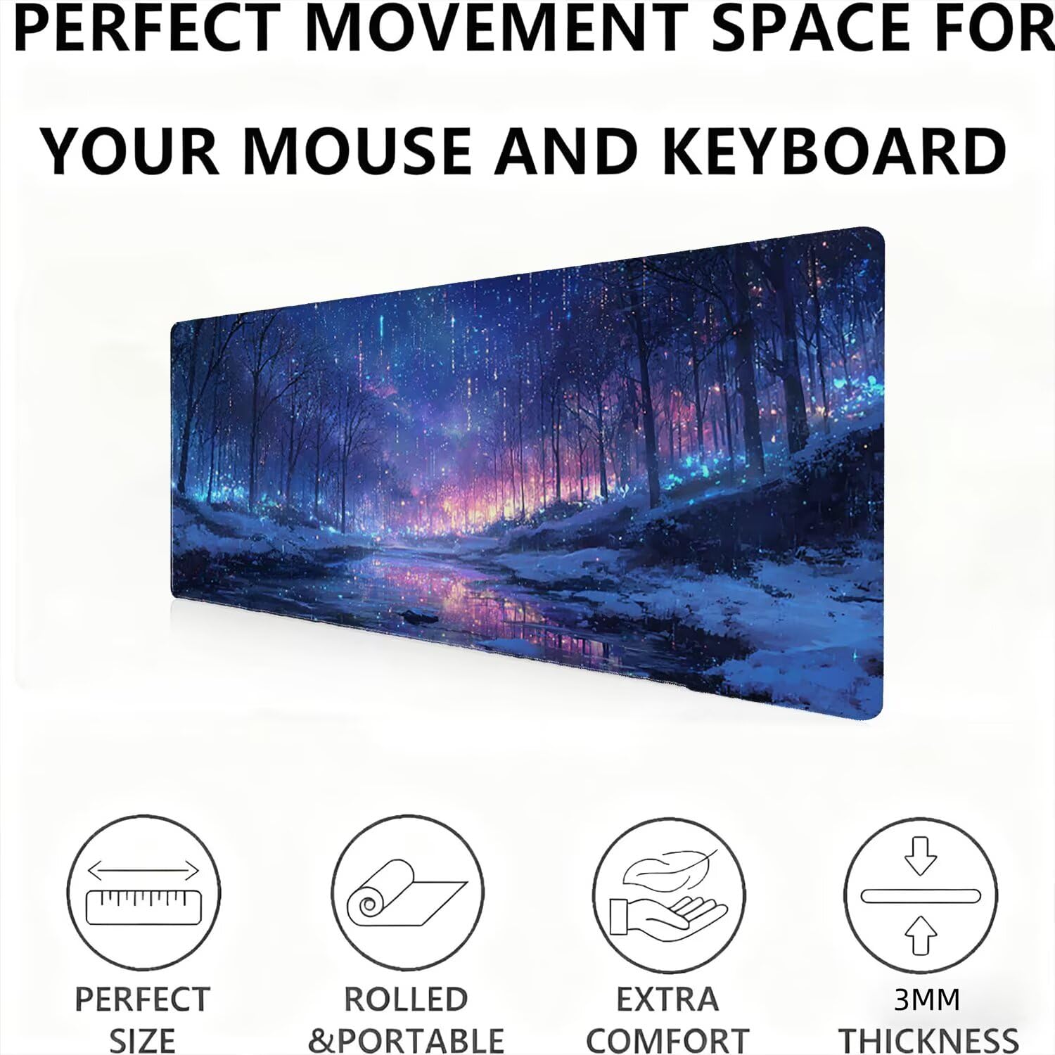 Podkładka pod mysz, podkładka pod mysz XXL 1200 x 600 podkładka pod mysz dla graczy, wodoodporna gumowa podstawa, duża podkładka pod mysz do gier na biurko szyte krawędzie wodoodporna antypoślizgowa