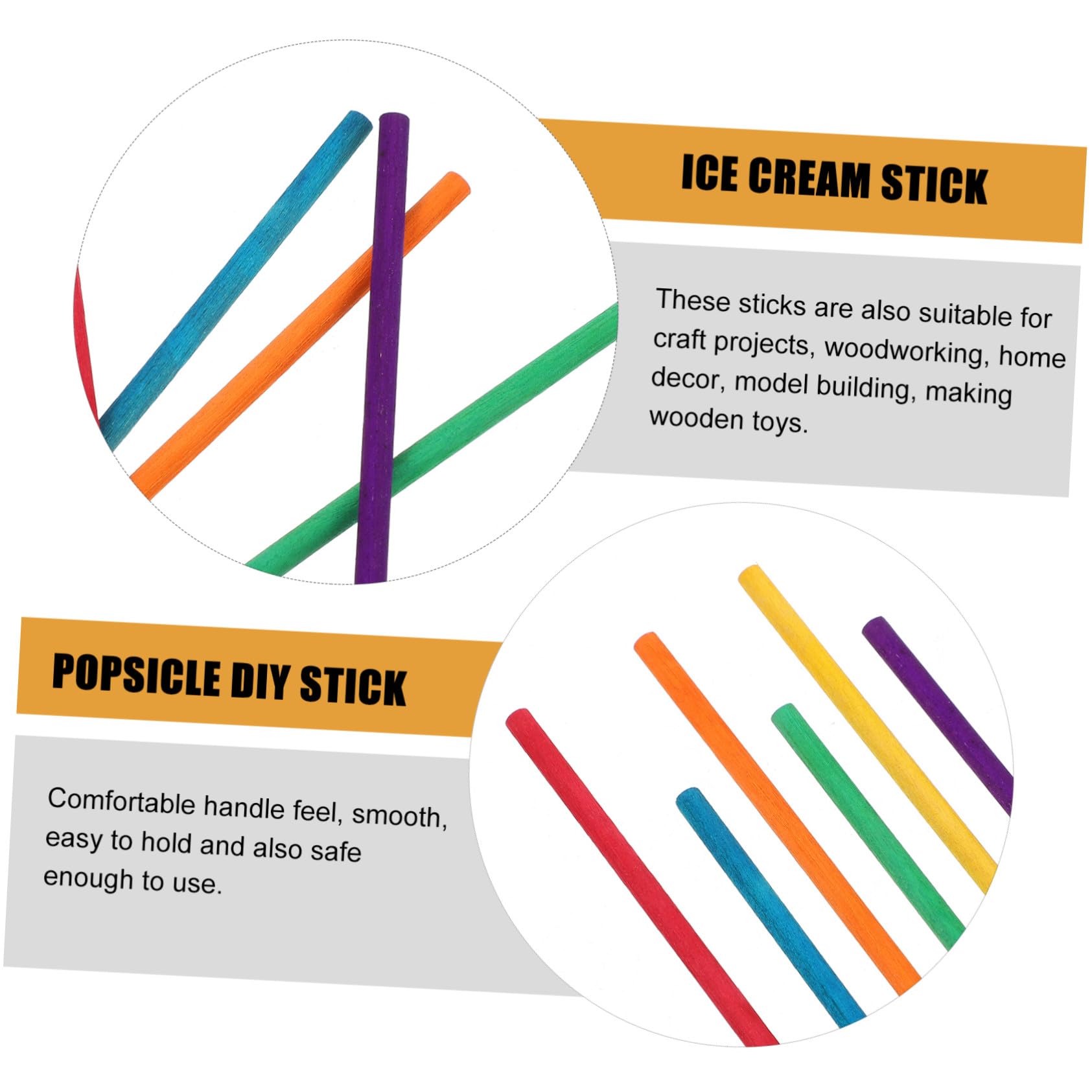 SUPVOX Palitos De Helado De Madera Para Manualidades Diy, 500 Unidades, Cómodos y Seguros, Ideales Para Proyectos Creativos y Decoración En Casa