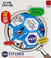 Vista 4 de Score N' Explore Interactive Sound Ball Light Up, Sound, and Counting Ball for Skills Training NASA Azul