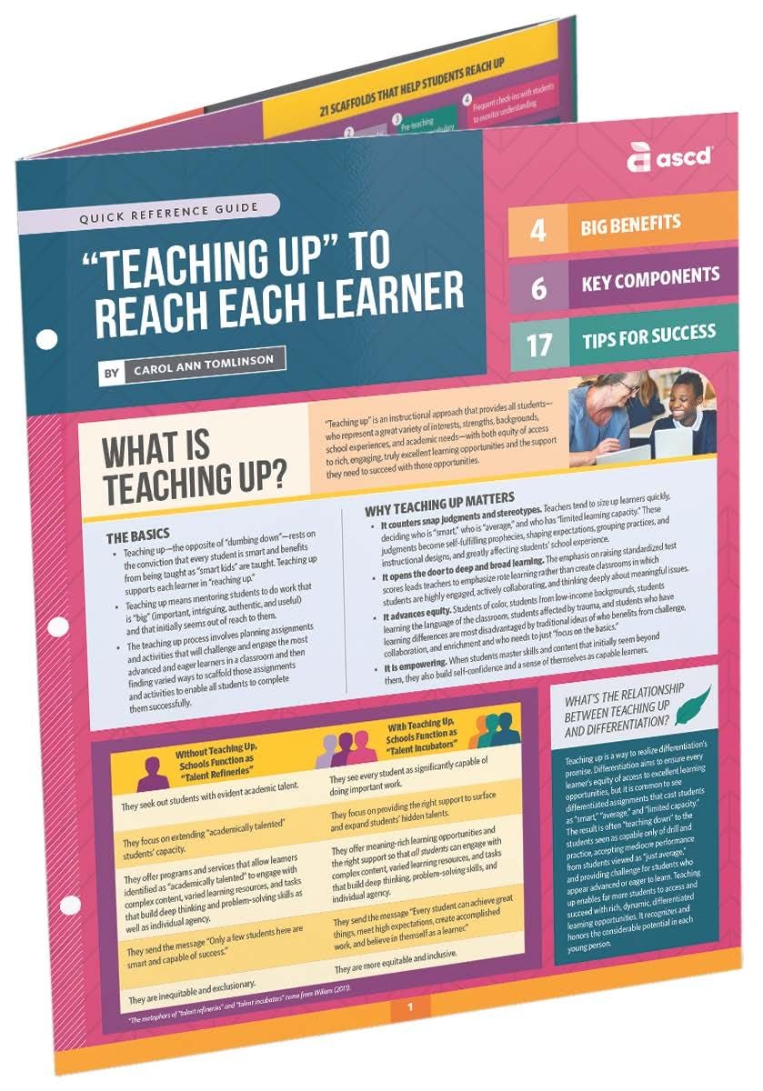 Teaching Up to Reach Each Learner (Quick Reference Guide): Tomlinson ...