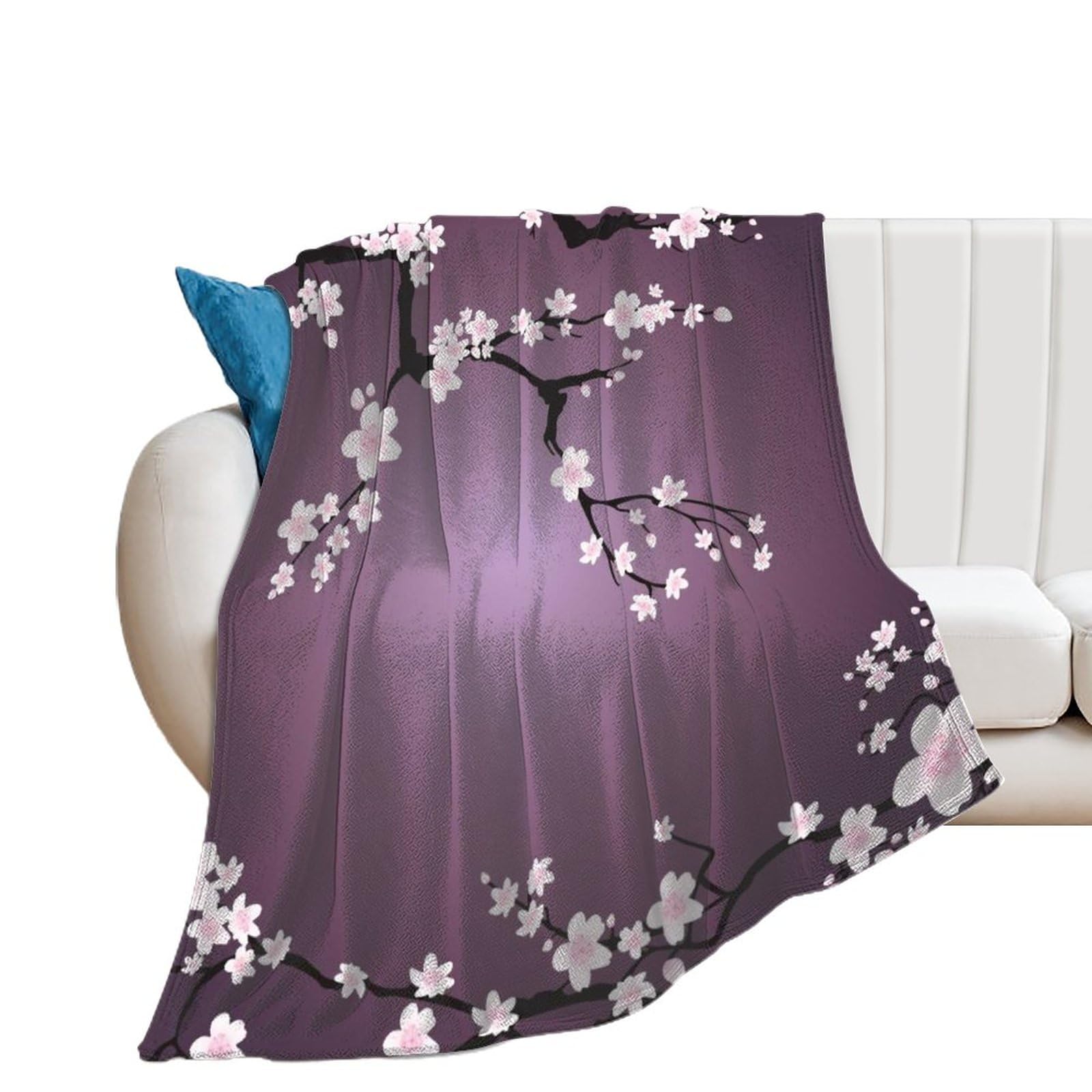 Plaid canapé fleurs couverture polaire douce pour soirées cocooning
