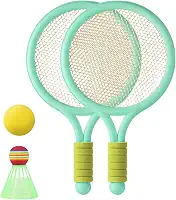 YIJU Conjunto de raquetes de tênis infantil durável pai criança brinquedos interativos 1 peça badminton para meninos meninas criança esporte jogar jardim