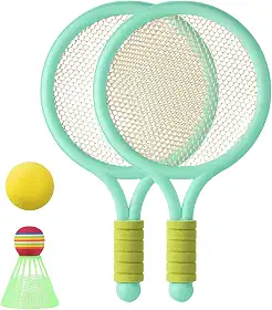 YIJU Conjunto de raquetes de tênis infantil durável pai criança brinquedos interativos 1 peça badminton para meninos meninas criança esporte jogar jardim