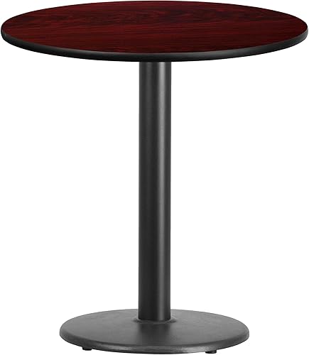 Miniatura 7 de Flash Furniture Mesa laminada negra redonda de 24" con base redonda de altura de mesa de 18"