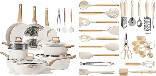 CAROTE Juego de utensilios de cocina de 43 piezas, juegos de utensilios de cocina antiadherentes, 446 F resistentes al calor