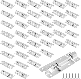 40PCS 3 Inch Barrel Bolt, 201 Stainless Steel Slide Lock, Sliver Door Lock Bolts with 240 Screws, Sliding Latch Hardware for Gates, Doors