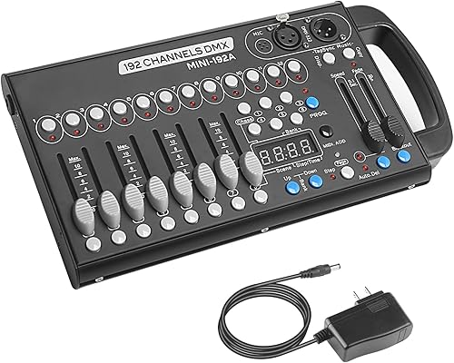 Vista 8 de Controlador inalámbrico Dmx de 192 canales, controlador de luz Dmx para luces DJ, controladores Dmx con controlador Dmx portátil Midi 512