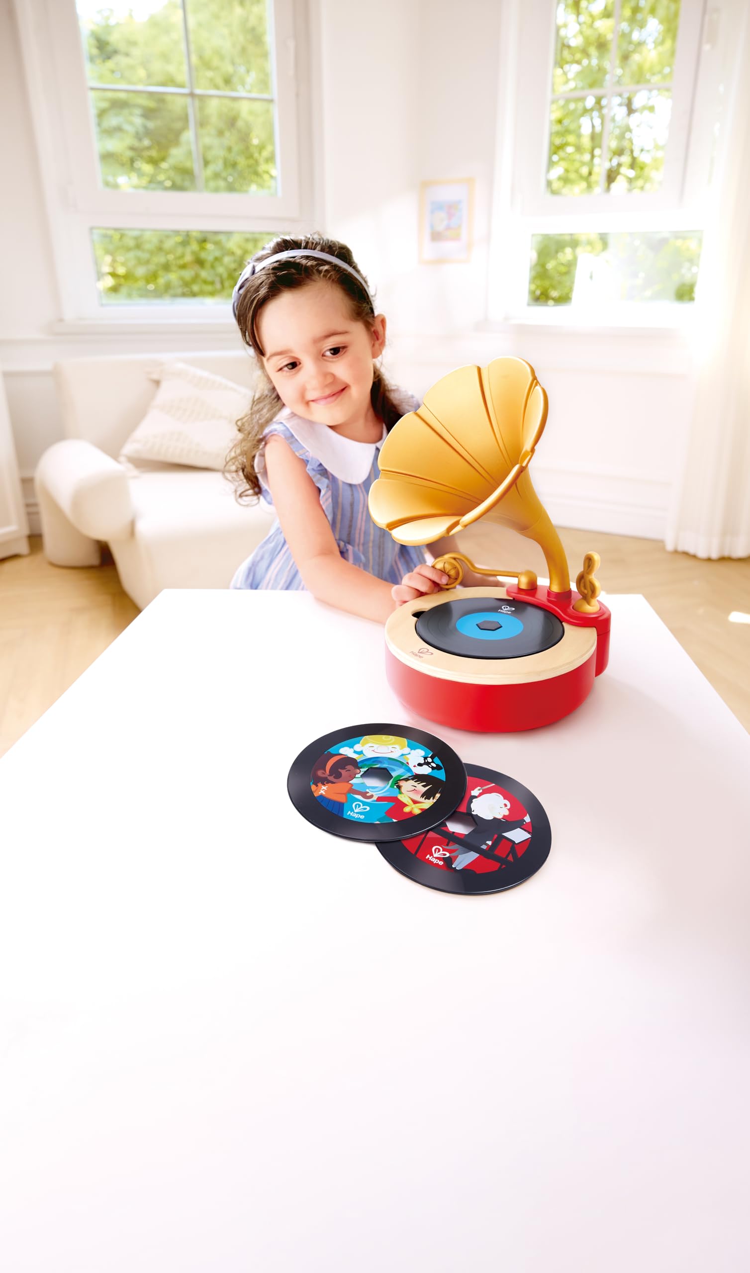 Hape Tune Time Phonograph drewniana zabawka muzyczna dla dzieci