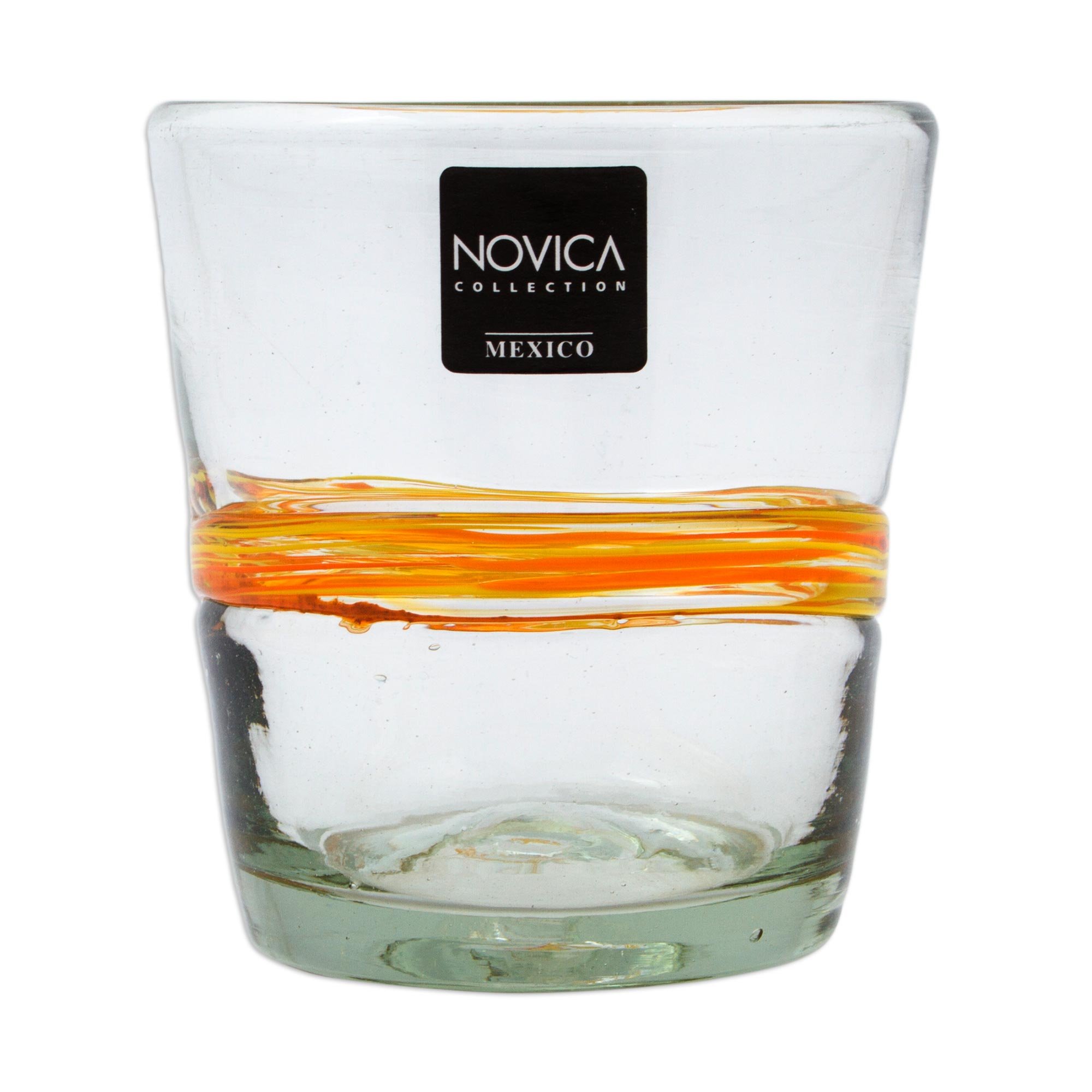 Verres à Vin Soufflés Main NOVICA - Set De 6 'Ruban De Soleil' 14 Oz