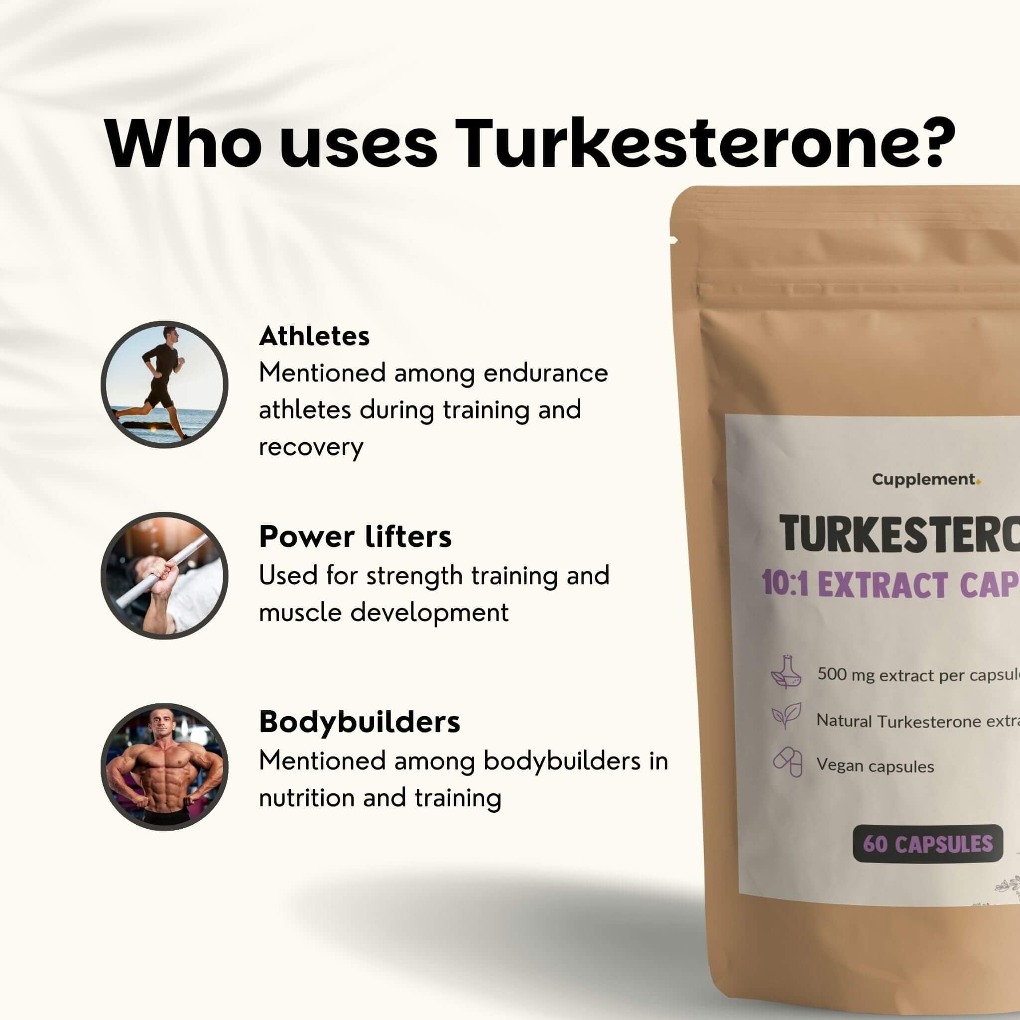 Turkesterone Extrakt Kapseln 500 mg Kombideal 4x 60 Capsules - Ajuga Turkestanica – Testosteron