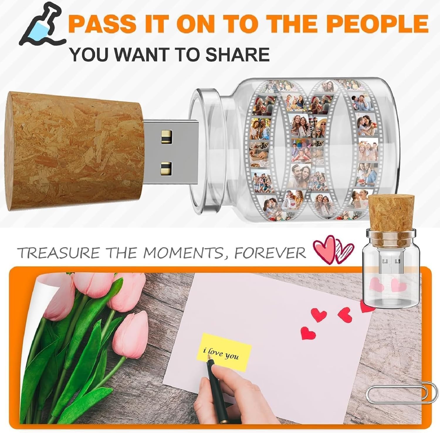 10 Pezzi 16 GB USB Flash Drive Drift Bottle chiavette USB Chiave USB Pendrive per matrimonio, amici, famiglia,Regali aziendali per computer, audio per auto, ecc