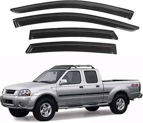 Miniatura 100 de IG - Visera para ventana de automóvil, protector contra la lluvia, el sol y el viento, con cinta adhesiva, deflector extraduradero para ventana