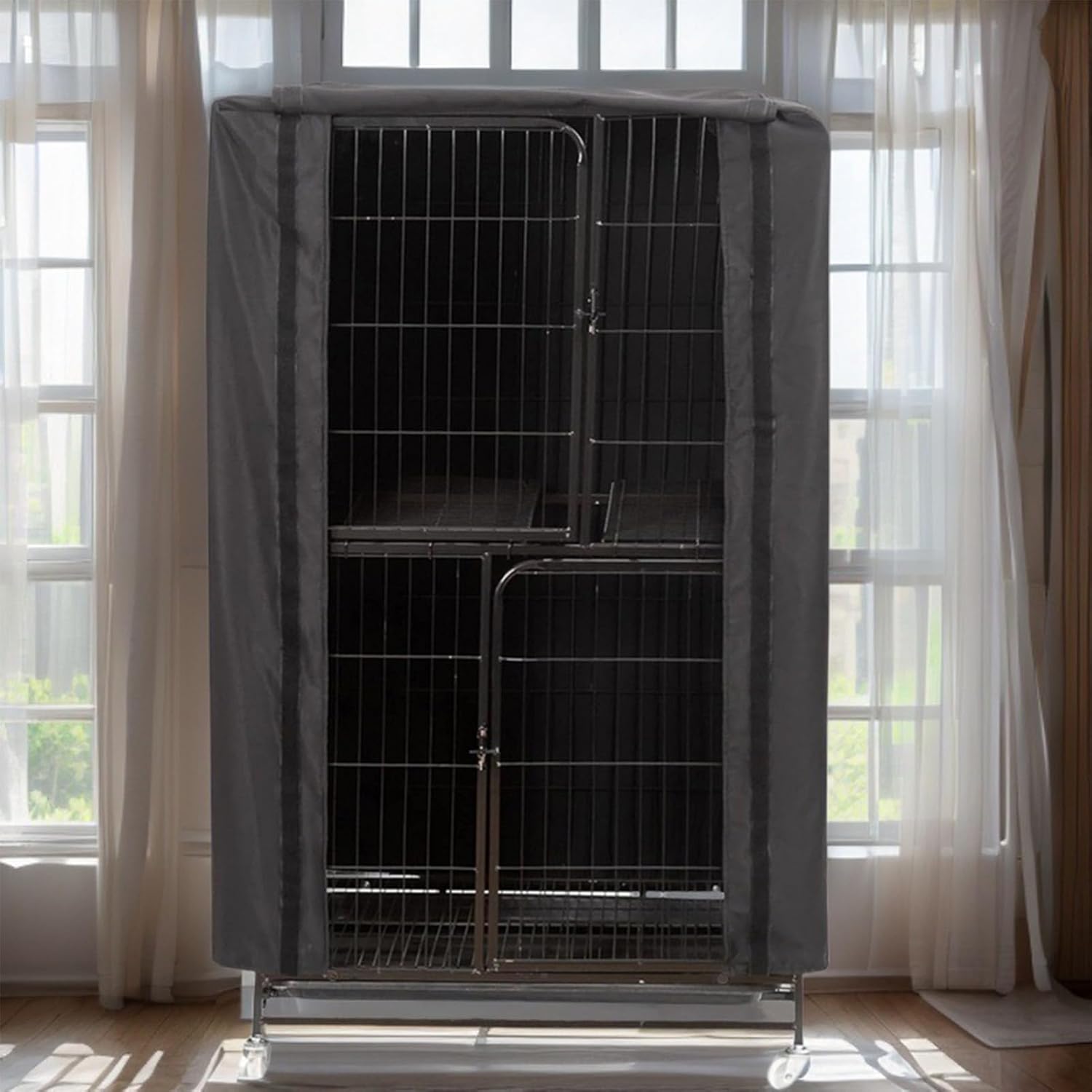 Bird Enclosure Drapes - Ventilated Darkening Cover, Moisture Resistant Aviary Blanket, Easy Clean Protective Layer, Durable Cage Wrap, Oversized Feathered Pet Guard | for Parrot budgiee Cockatiel