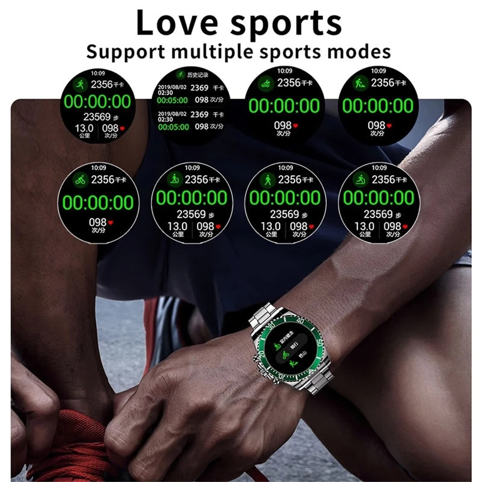 DAXY Reloj Inteligente para Mujeres y Hombres, Monitor de frecuencia cardíaca, Monitor de Actividad física, Llamada Bluetooth, Reloj Inteligente para Android iOS, Color Negro
