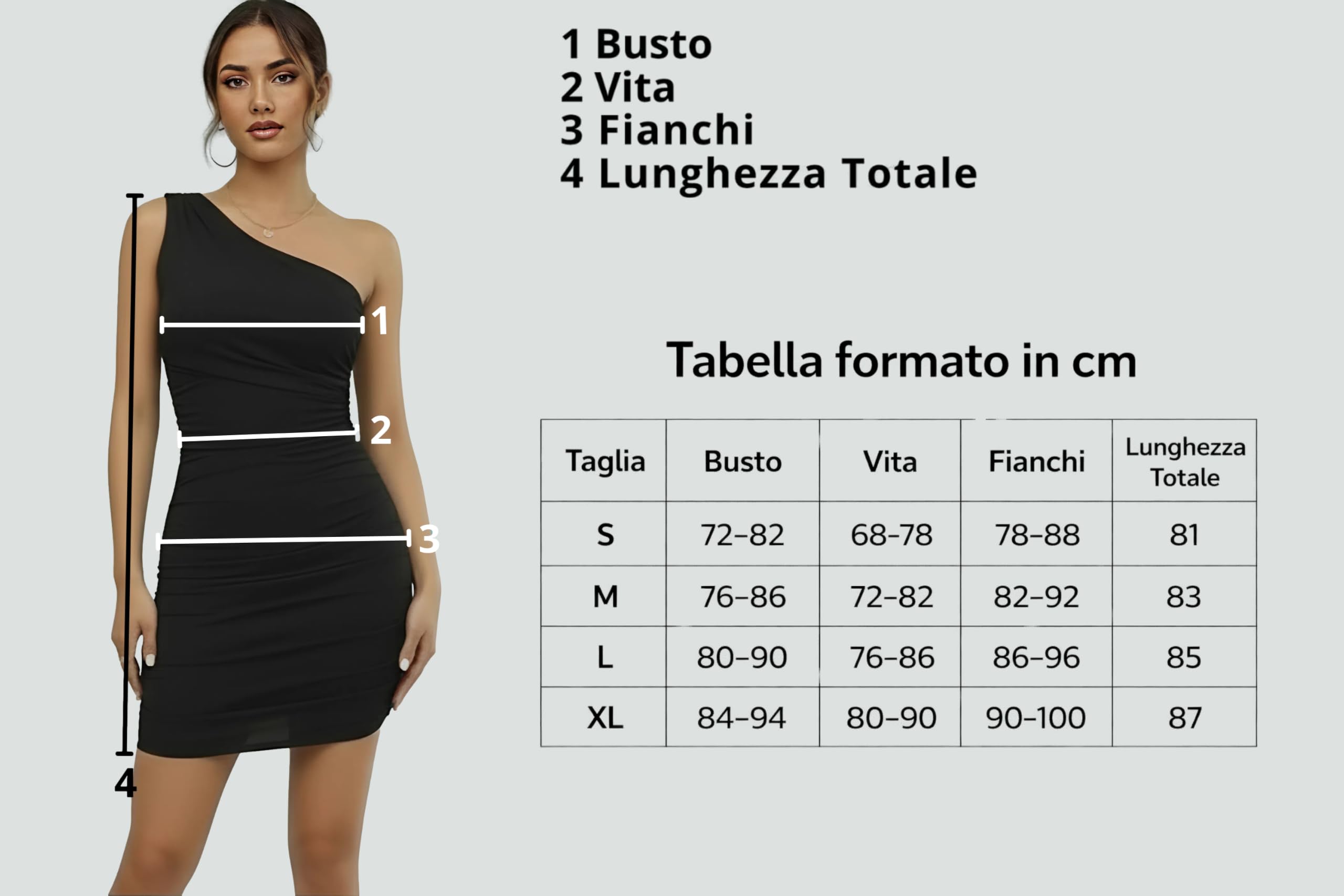 Vestito Corto Donna Sexy Estivo Mini Abito Elegante Nero Tubino da Sera Monospalla Aderente Miniabito da Festa Discoteca Estate AM233