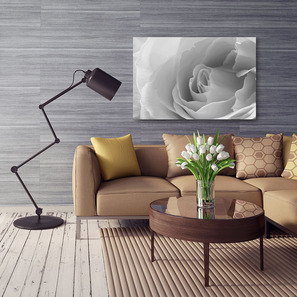 Feeby Cuadro En Lienzo Rosa 80x60 cm 1 Pieza Modernos Impresión Artística Calidad Fotografica Imagen Decoración de Pared Salon Dormitorio Cocina Oficina Pasillo Blanco Gris
