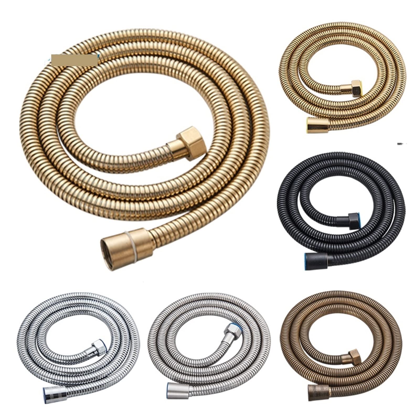 Tubo in acciaio inox Premium, Flessibili doccia senza pieghe Tubo flessibile da 59 pollici for soffione doccia portatile Tubo flessibile sostitutivo for doccia Flessibile in acciaio inossidabile Anti-