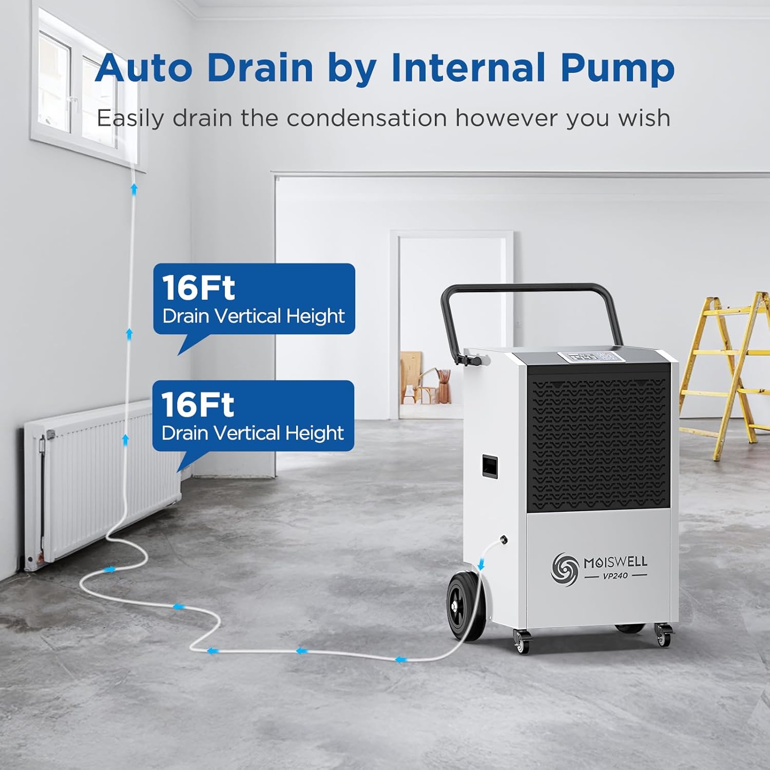 Powerful Dehumidifier with Auto Drain Feature