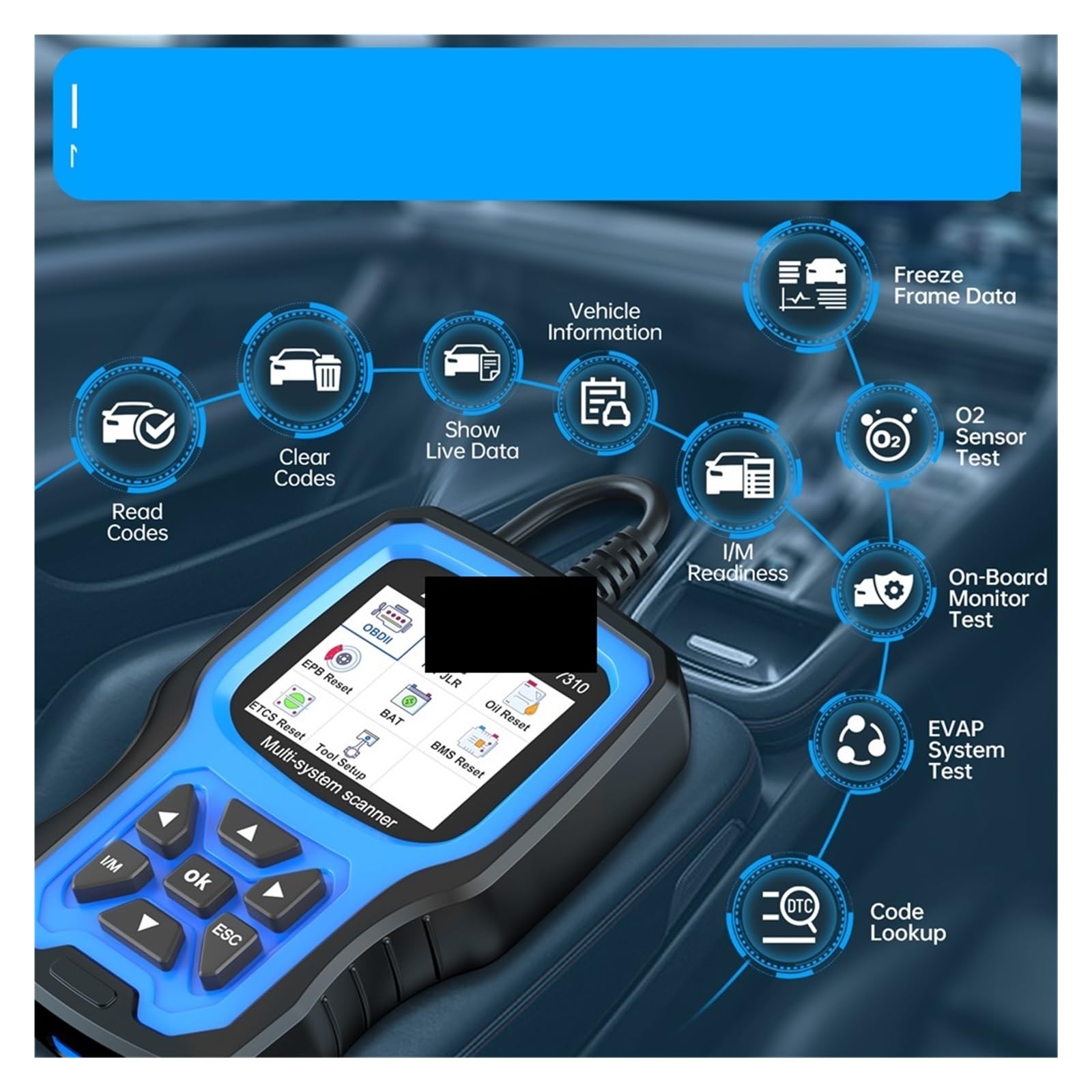 Scanner OBD2 Lecteur De Codes Automobiles For Les Systèmes ABS EPB SRS OIL BAT Reset Outil D'analyse De Diagnostic De Voiture