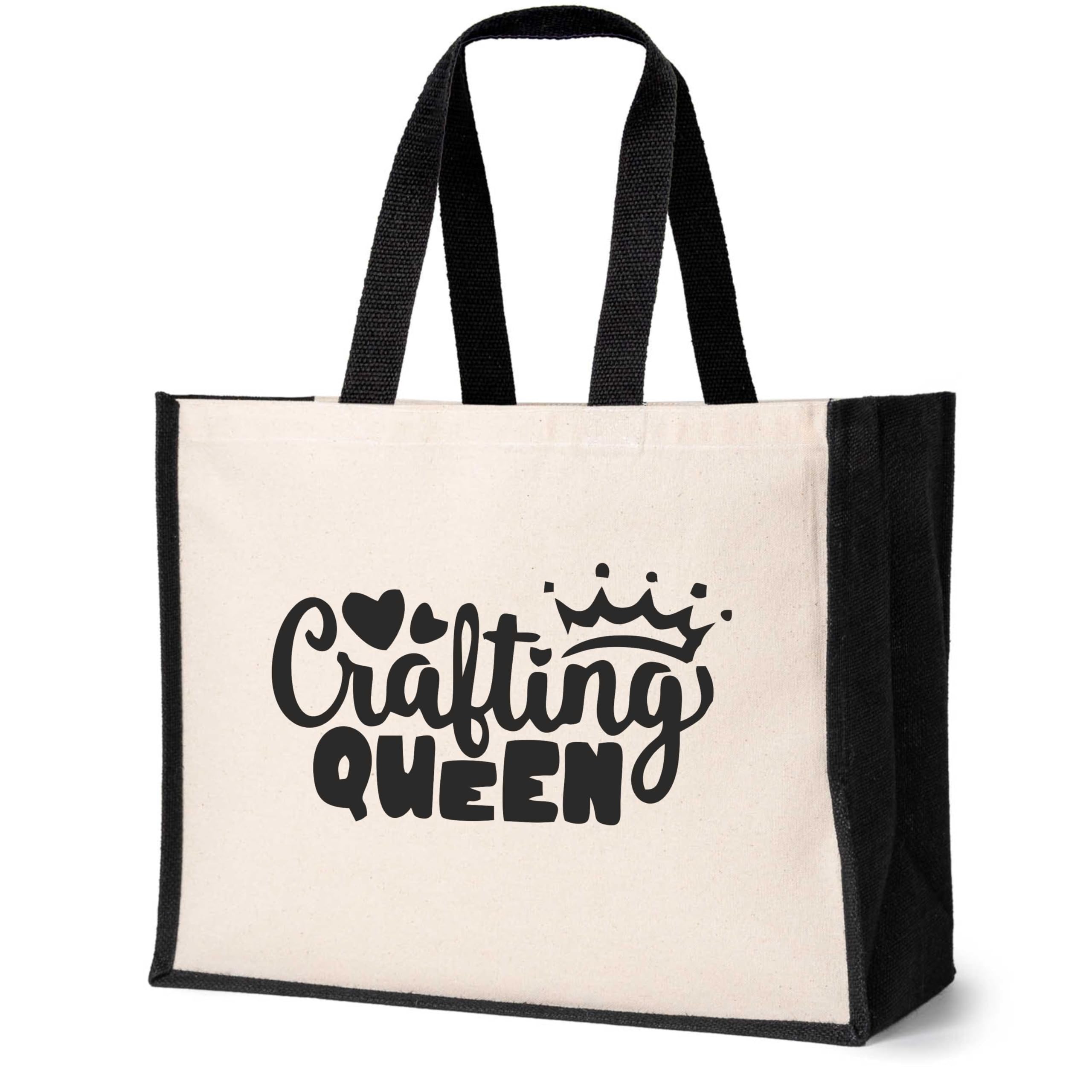 Print4U Crafting QueenTote Bag Crafters Birthday Ladies Canvas Shopper Natural