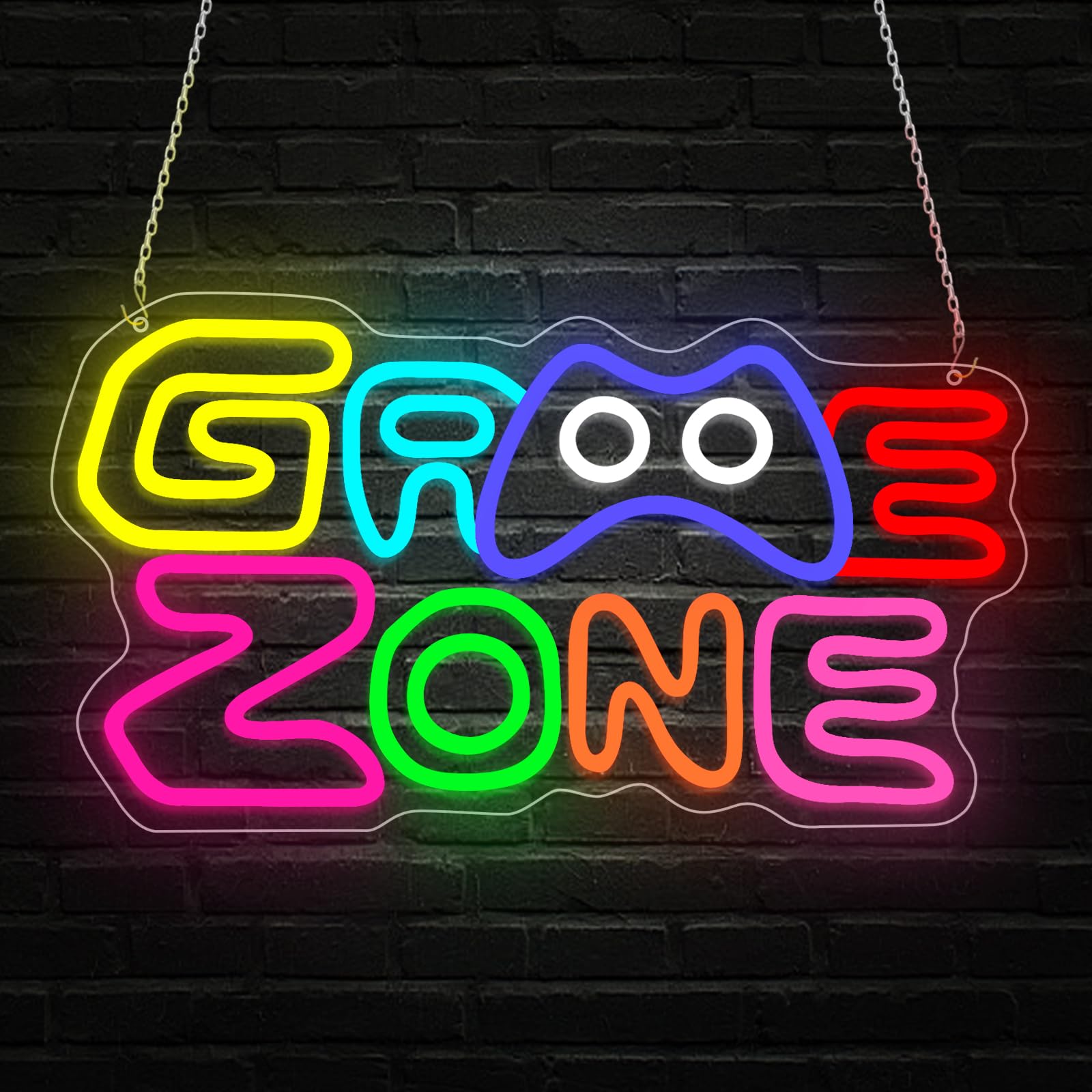 SONGYUNEON Game Zone Neon Sign Gaming Lamp LED Pictures Neon Signs for Wall USB Light for Gaming Accessories Room Decoration Kids Party Bedroom Game Room Decor
