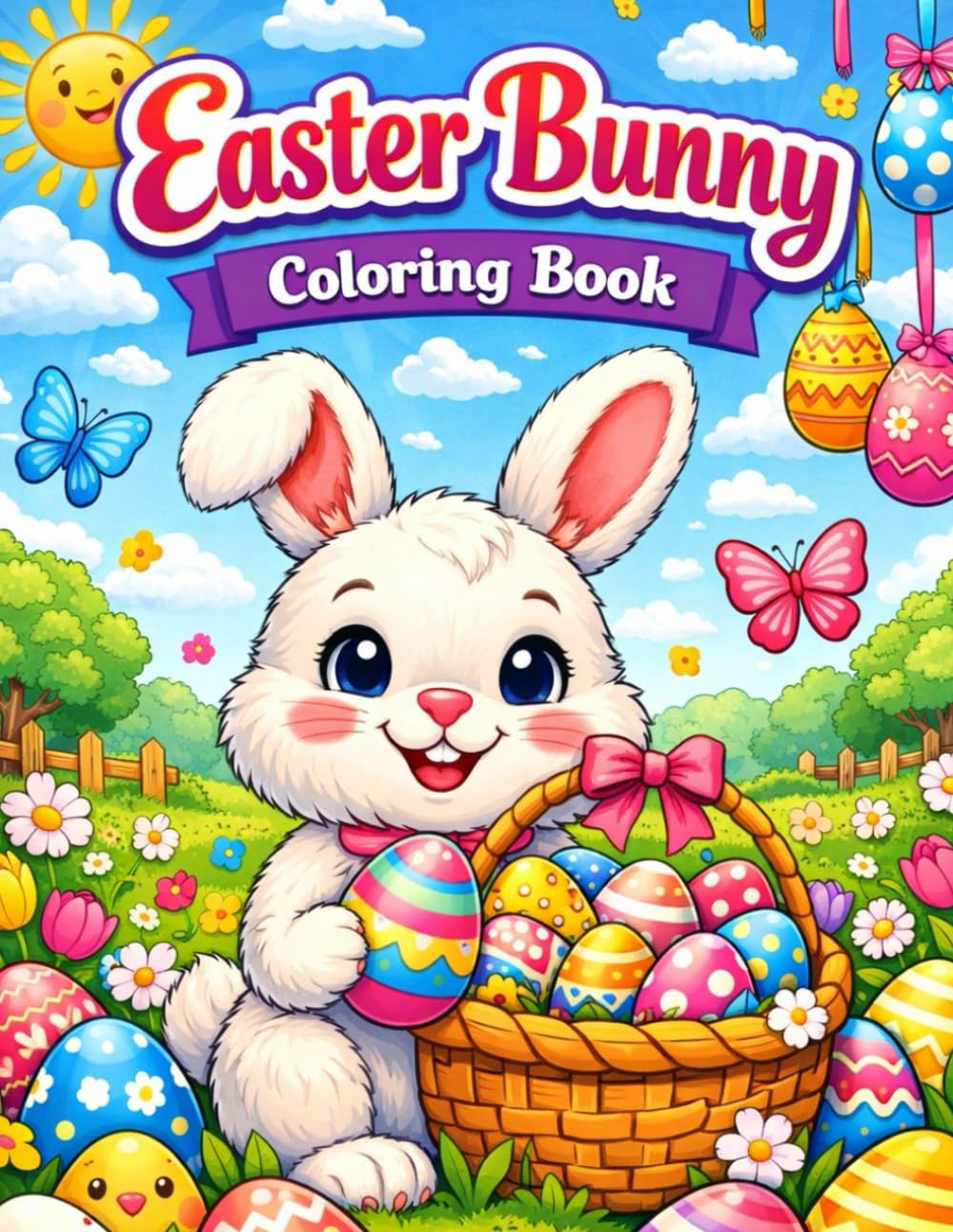 Easter Bunny Coloring Book: Cute and Fun Easter Bunny Coloring Pages for Kids Ages 3–8