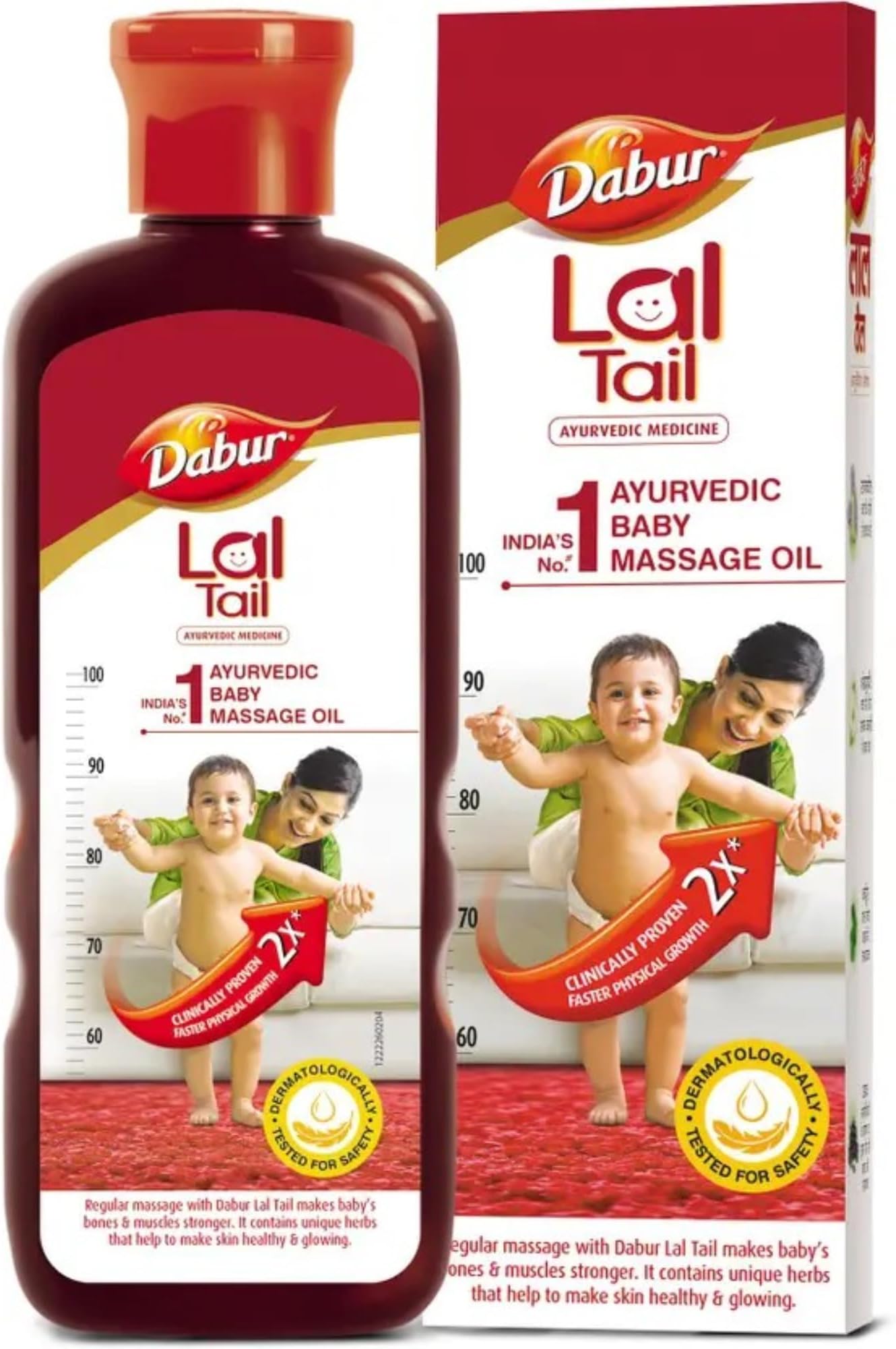 Lal Tail : Ayurvedic Baby Massage Oil 500Ml|Clinically Tested 2X Faster Physical Growth For Stronger Bones And Muscles