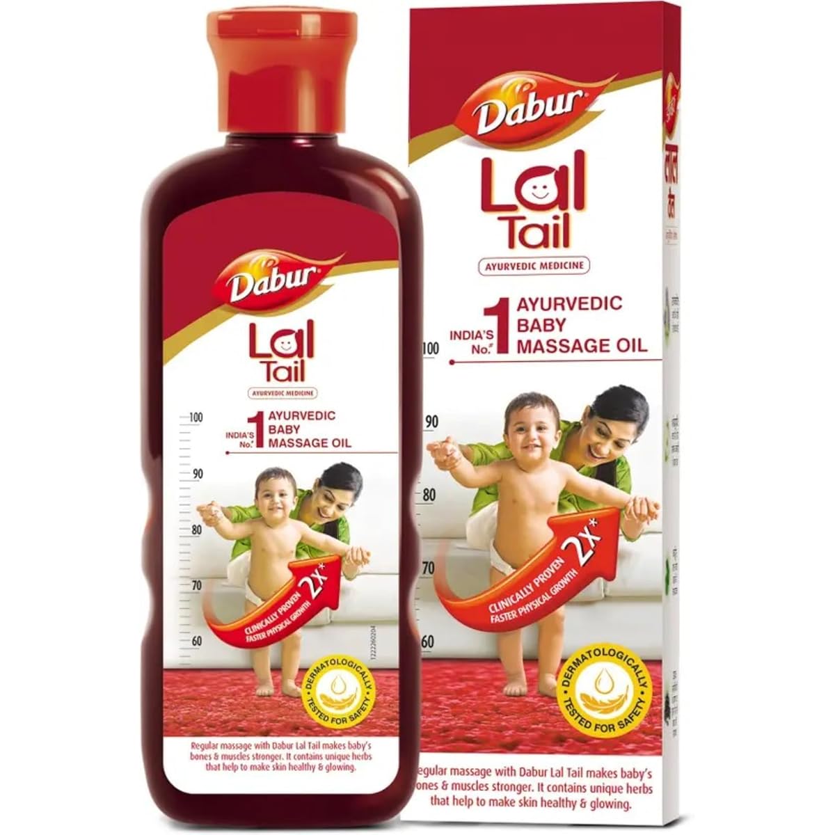 Dabur Lal Tail : Ayurvedic Baby Massage Oil 500Ml|Clinically Tested 2X Faster