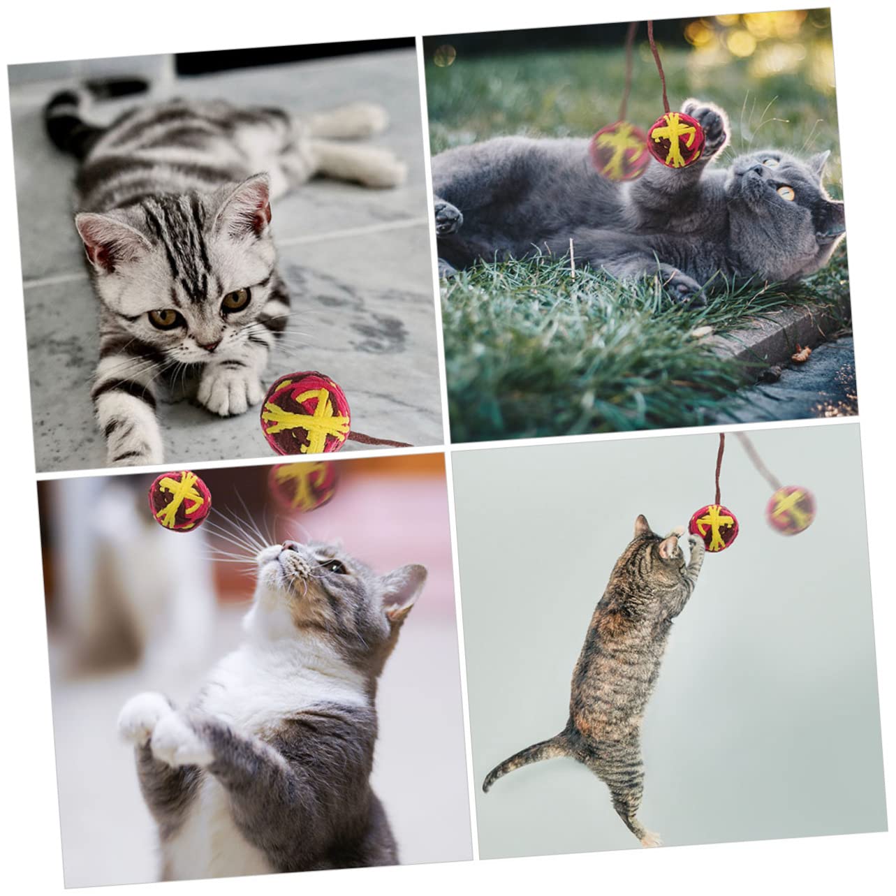 SUPVOX 25pièces Balles Colorées avec Clochettes pour Chats Jouets Portables Amusants pour Chatons Et Accessoires De Jeu pour Chats Style Mixte
