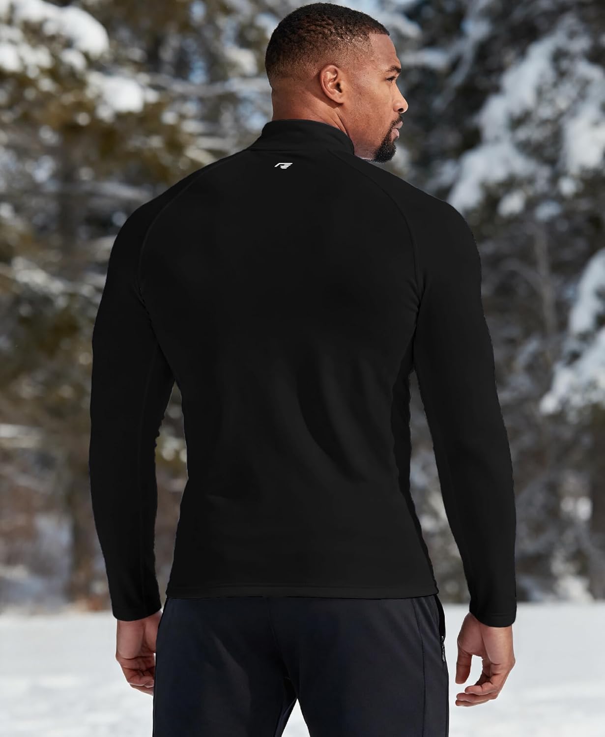 Men's Mock Turtleneck Long Sleeve Shirts, Thermal Athletic Undershirt Moisture Wicking Warm Base Layer Slim Fit - Image 3