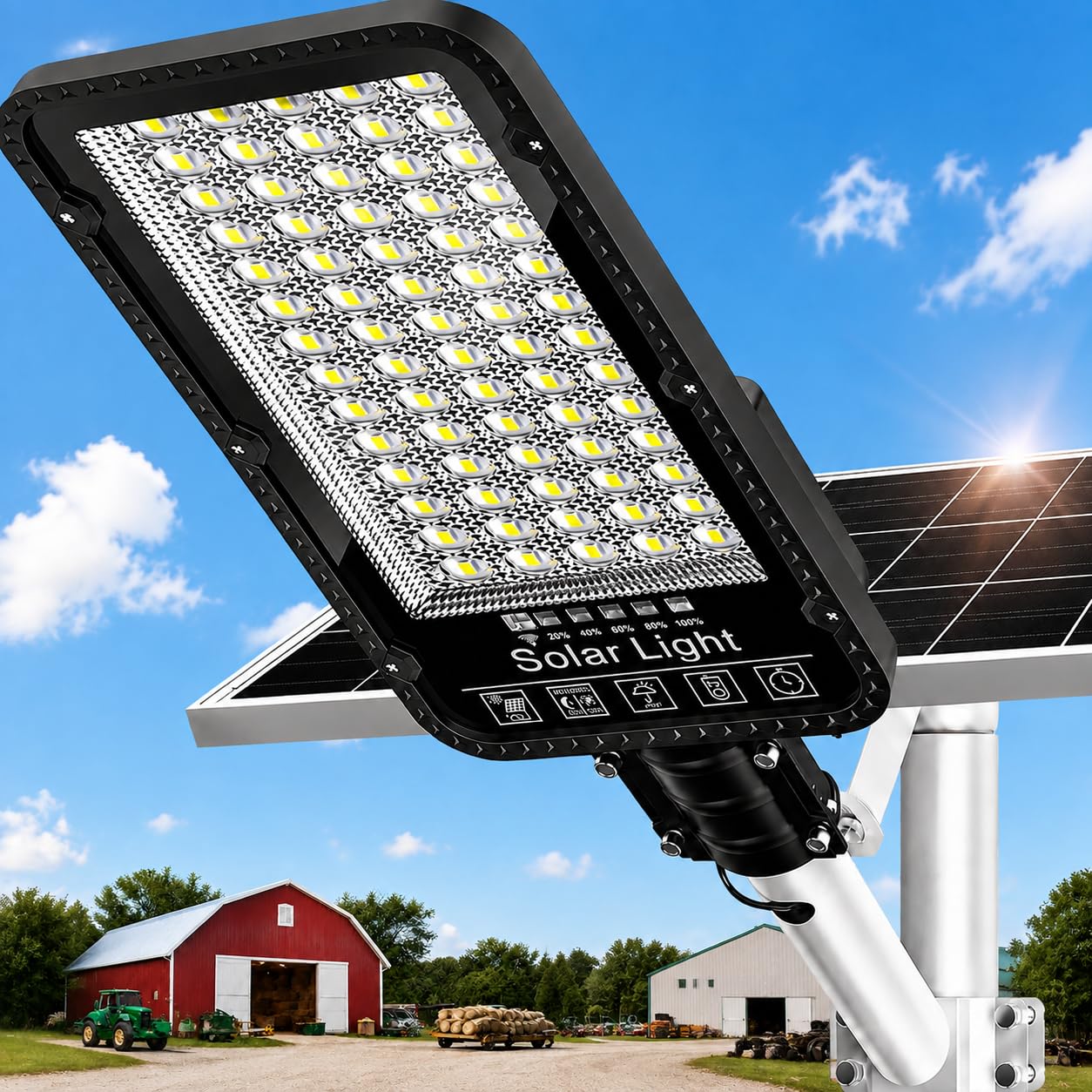 WYWNA Solar Street Light 6500K Parking Lot Lights