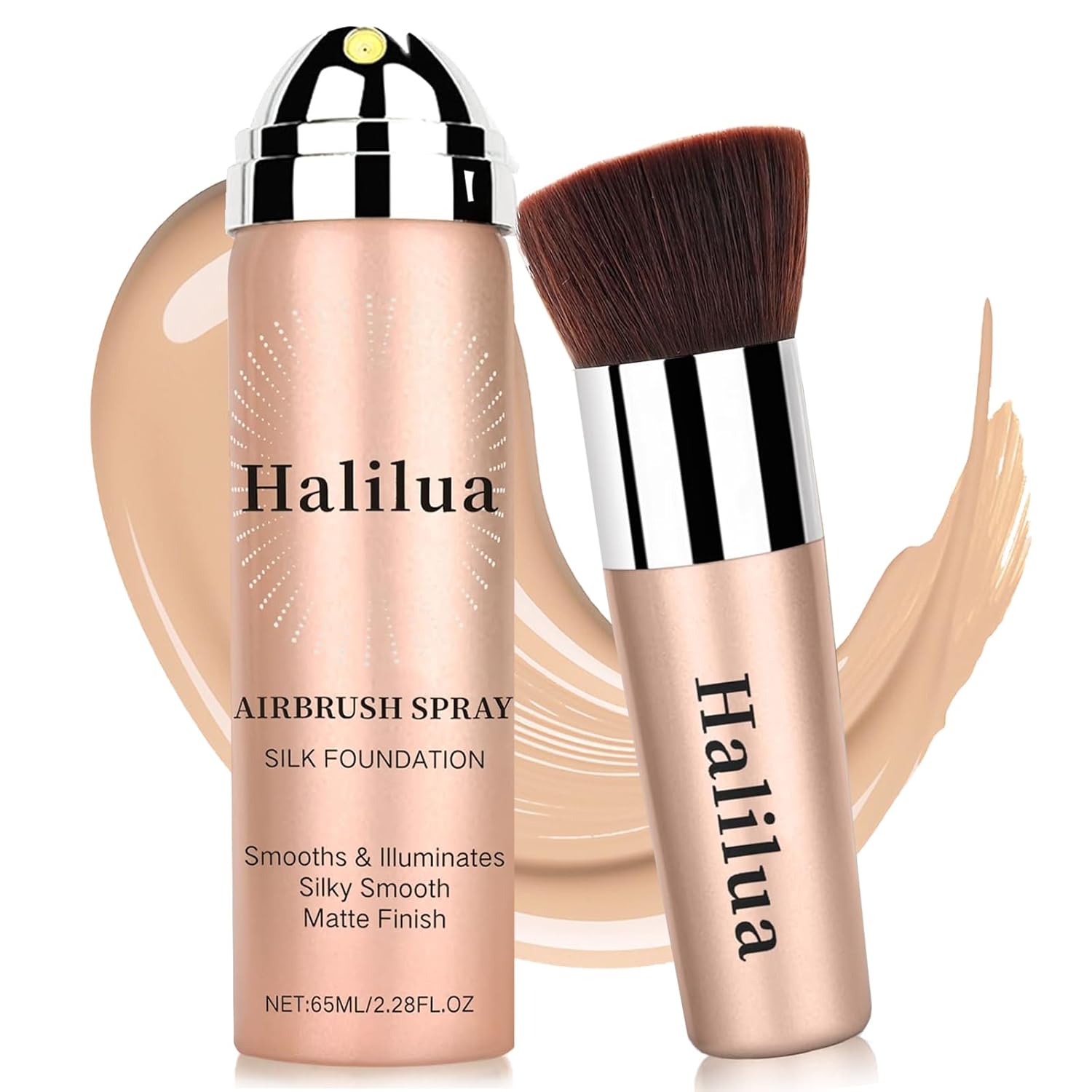 Airbrush Foundation Makeup Spray Full Coverage Foundation for Mature Skin,Long Lasting Waterproof Airbrush Setting Spray Concealer, Flawless Silky Mist Spray Makeup Kit for Women (Nude)