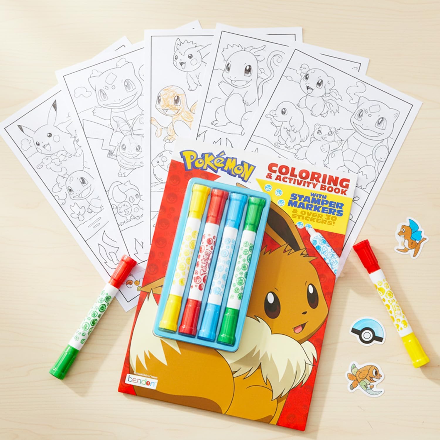 Pokemon Coloring Book Super Set for Kids - Pikachu Activity Book with Coloring Pages, Games, Stampers, Trading Cards, More | Pokemon Coloring Bundle for Boys