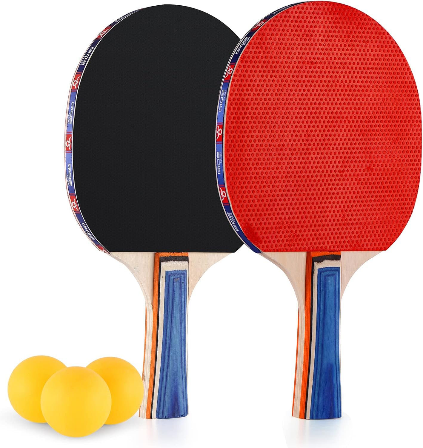 Set de Raquetas de Tenis de Mesa con 2 Raquetas y 3 Pelotas de Ping Pong, Raqueta de Ping-Pong para Juego Profesionales y Recreativos, Ideal para Jugar en Interior y Exterior