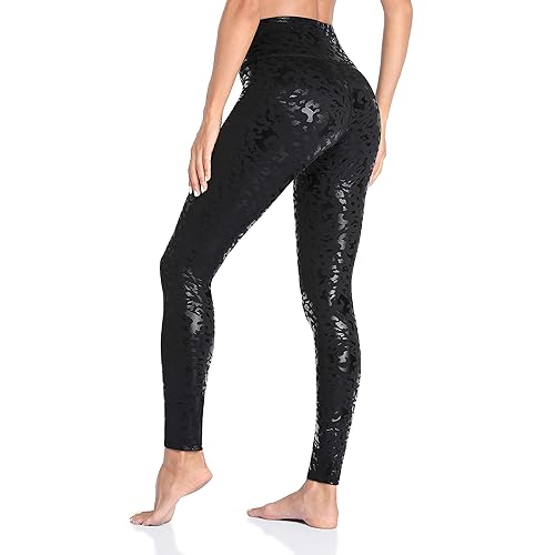ATTRACO Leopard Print Leggings for Women High Waisted Tummy Control Athletic Workout Yoga Pants with Pockets