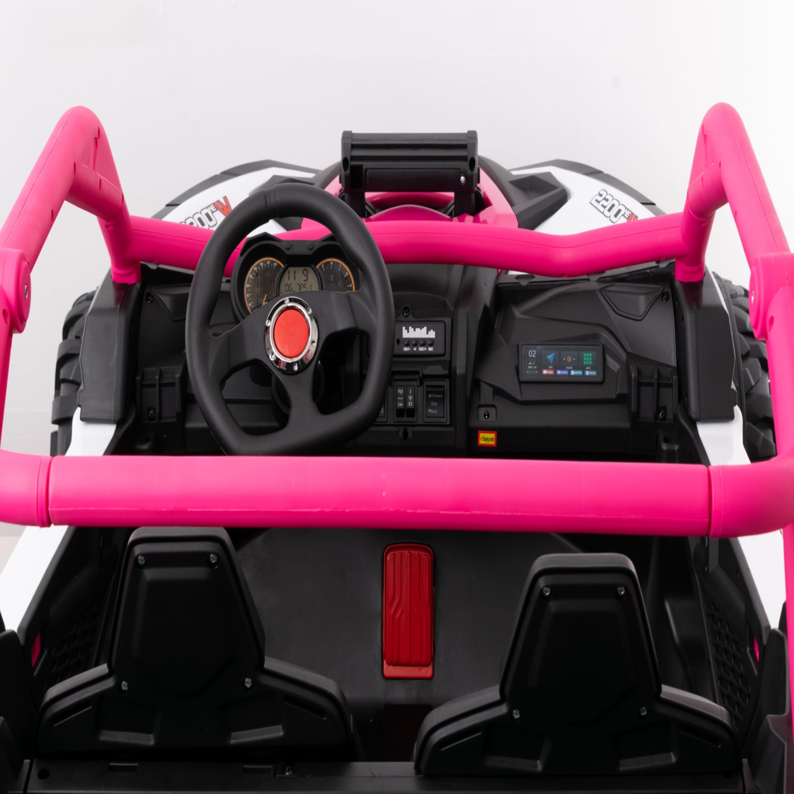 WITIT Auto Automobile ELETTRICA Radiocomandata ATV Buggy off-Road per Bambino Bambina Bambini XSDU-808 24V 7Ah Arancione o Rosa 4 Motori, Bluetooth, USB, LED, Telecomando, carico Max 30 kg (Rosa)