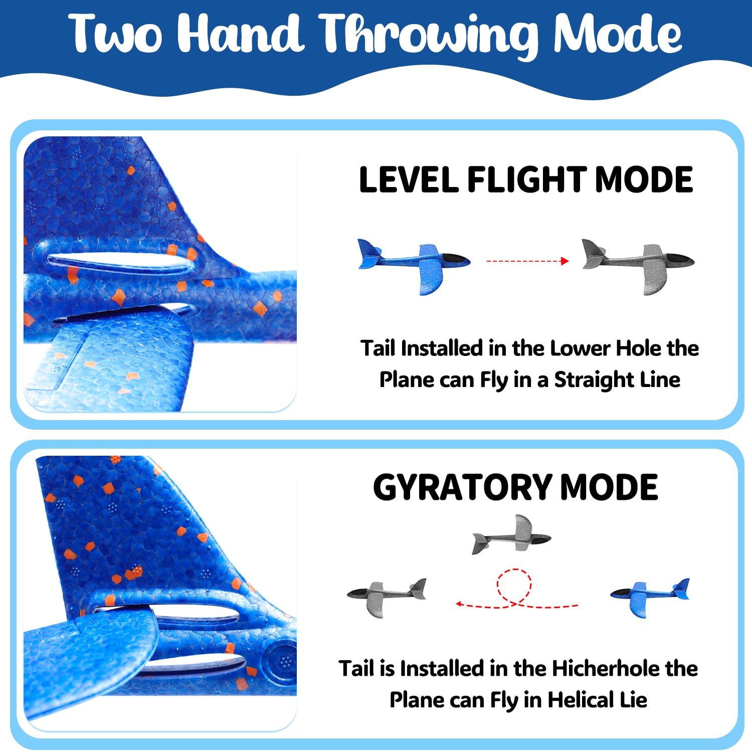 Helixor 37cm Aereo Polistirolo per Bambini - Aereo Giocattolo 4 Pezzi, Aeroplano Polistirolo Giochi Regalo Bambina Bambino, Giocattolo Aliante Bambini per Giochi All'Aperto Tra Genitori e Figli