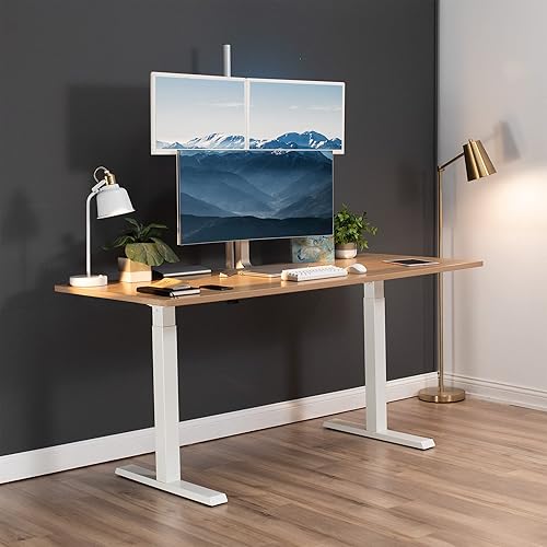 Miniatura 9 de VIVO Soporte de escritorio de pie para monitor doble, poste extra alto de 39 pulgadas, soporte totalmente ajustable para pantallas de hasta 27