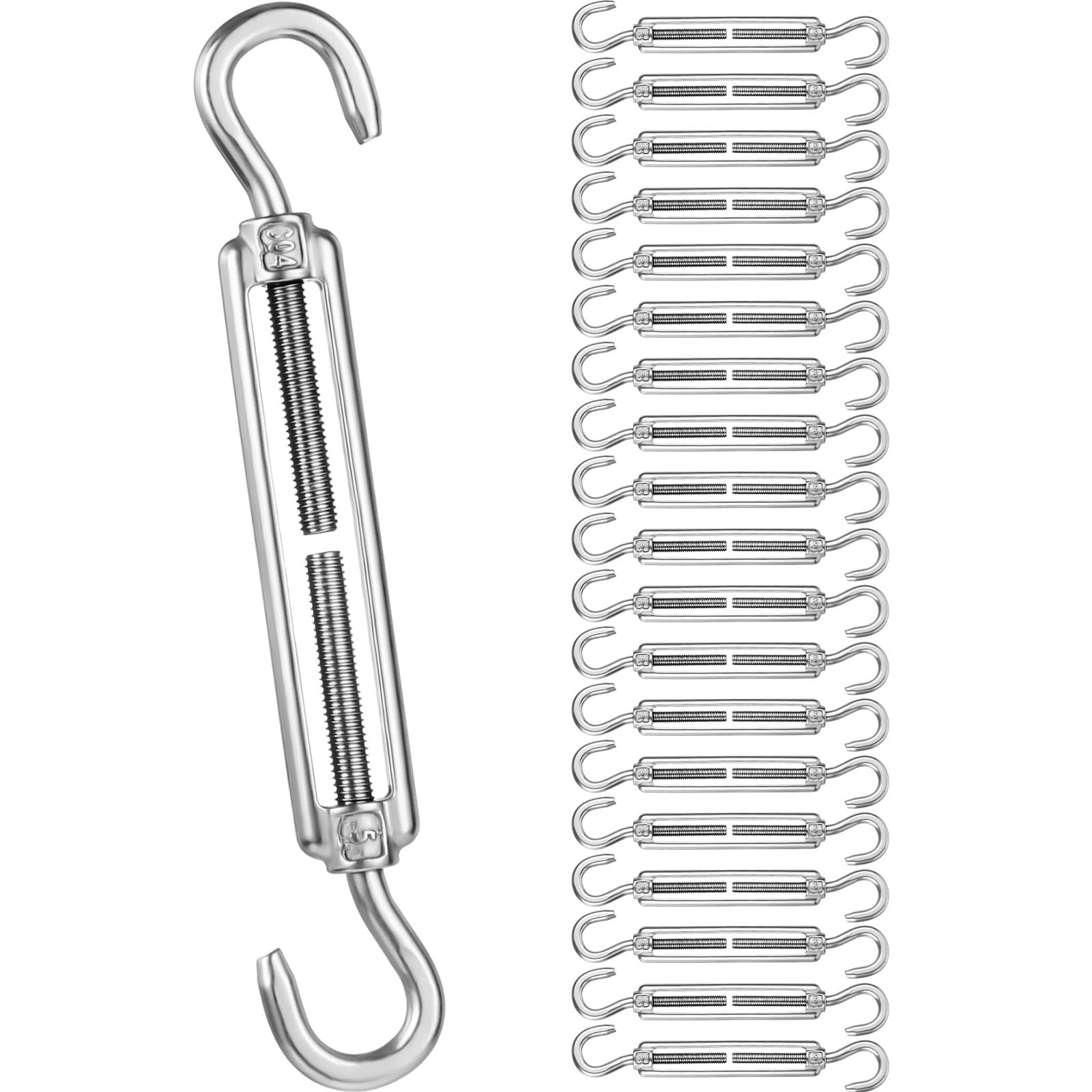 Therwen Tenditori M5 in acciaio inox 304, resistenti, per cavi e funi metalliche, fai da te, per appendere foto da giardino, recinzioni, cancelli, tende, corde