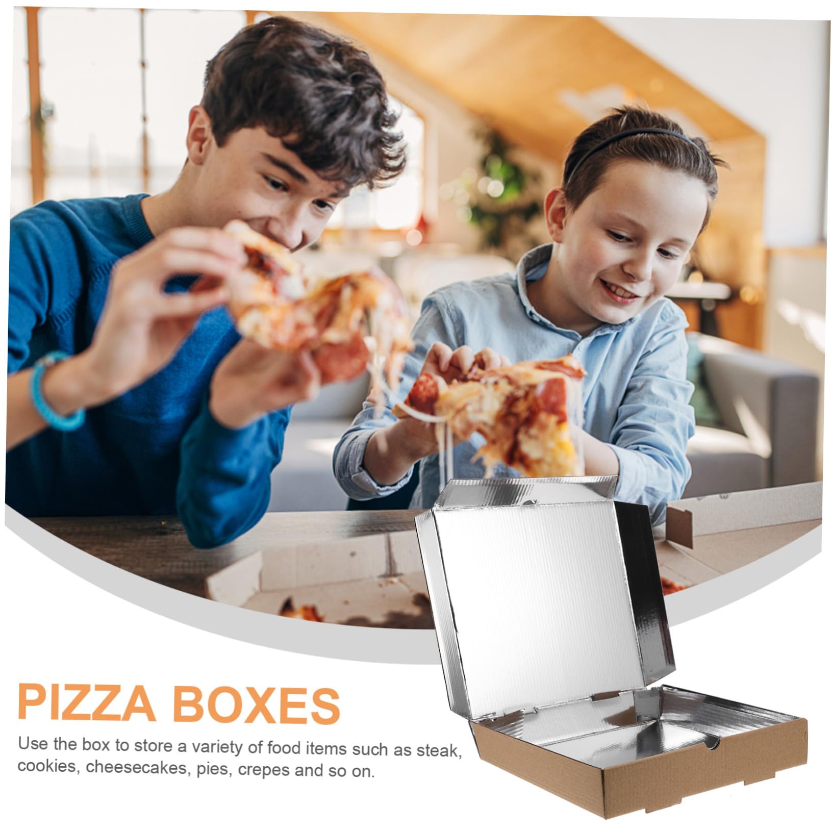 10 piezas Caja para Pizza de Cartón Grueso de Unidades Contenedor Seguro para Comida para Restaurantes Pedidos para Llevar y Fiestas Diseño Compacto y Ligero