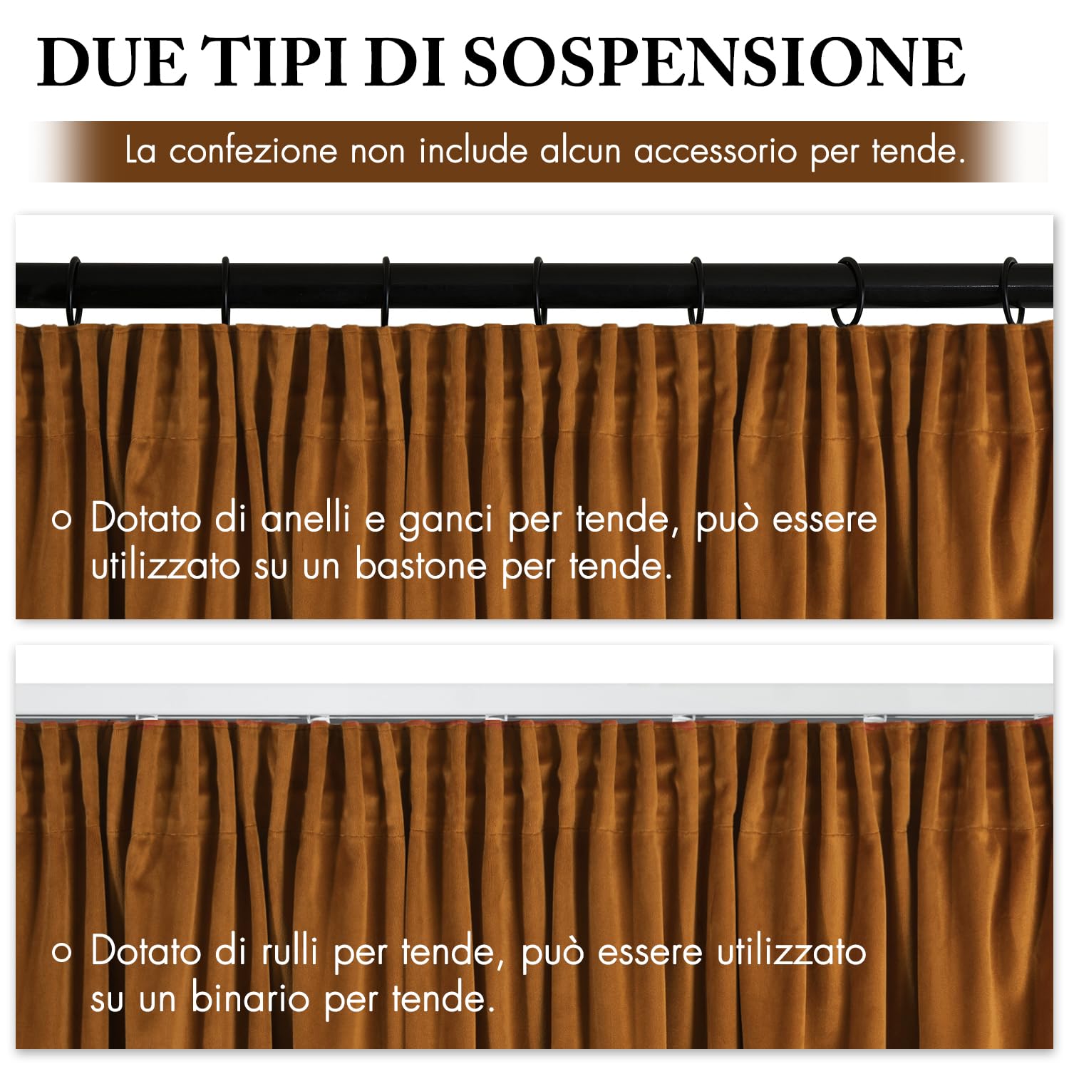 MIULEE Tende Velluto Fettuccia Arricciata 2pz Marrone 140x245cm | Tende velluto spesse semioscuranti, fettuccia arricciata, isolamento termico, eleganti per soggiorno e camera da letto