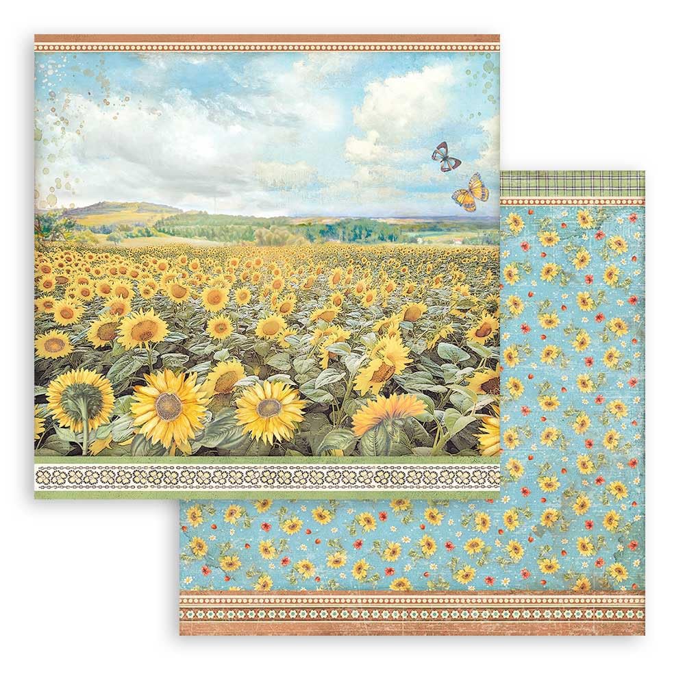 Stamperia Scrapbooking Pad 10 Sheets 30.5 x 30.5 (12x12 Sunflower Art, Multicolour - Image 4