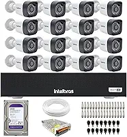Kit 16 Câmeras Segurança Full HD DVR Intelbras 16 Canais Com HD Completo