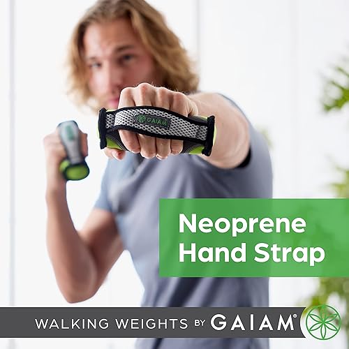 Miniatura 5 de Gaiam - Mancuernas de mano para mujeres y hombres, juego de pesas suaves para caminar con trabilla para manos