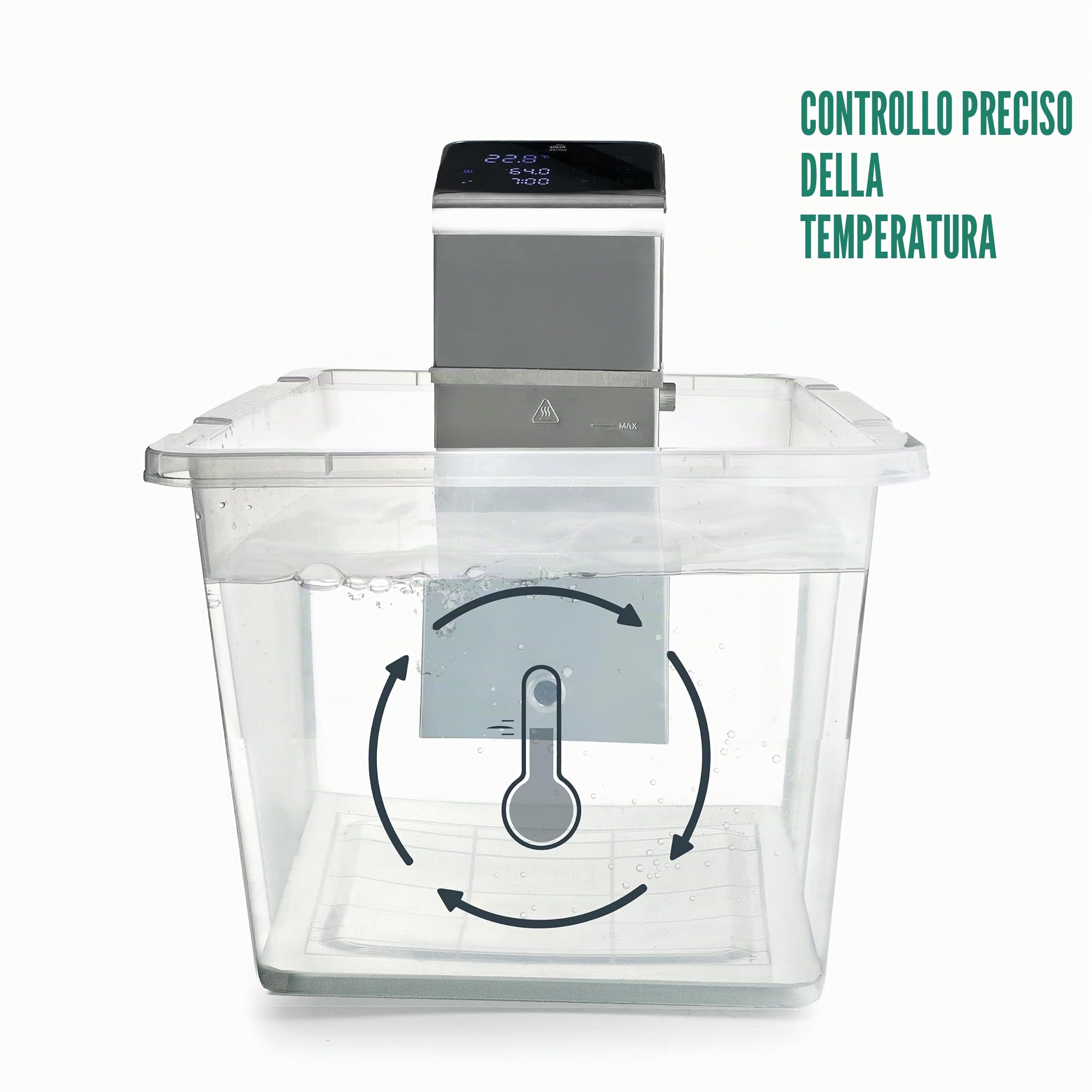 Lacor 69592 - Sous Vide Master, Acciaio Acciaio Inox, Controllo | Realizzato in acciaio inossidabile alimentare; alta resistenza alla corrosione e usura quotidiana in cucina