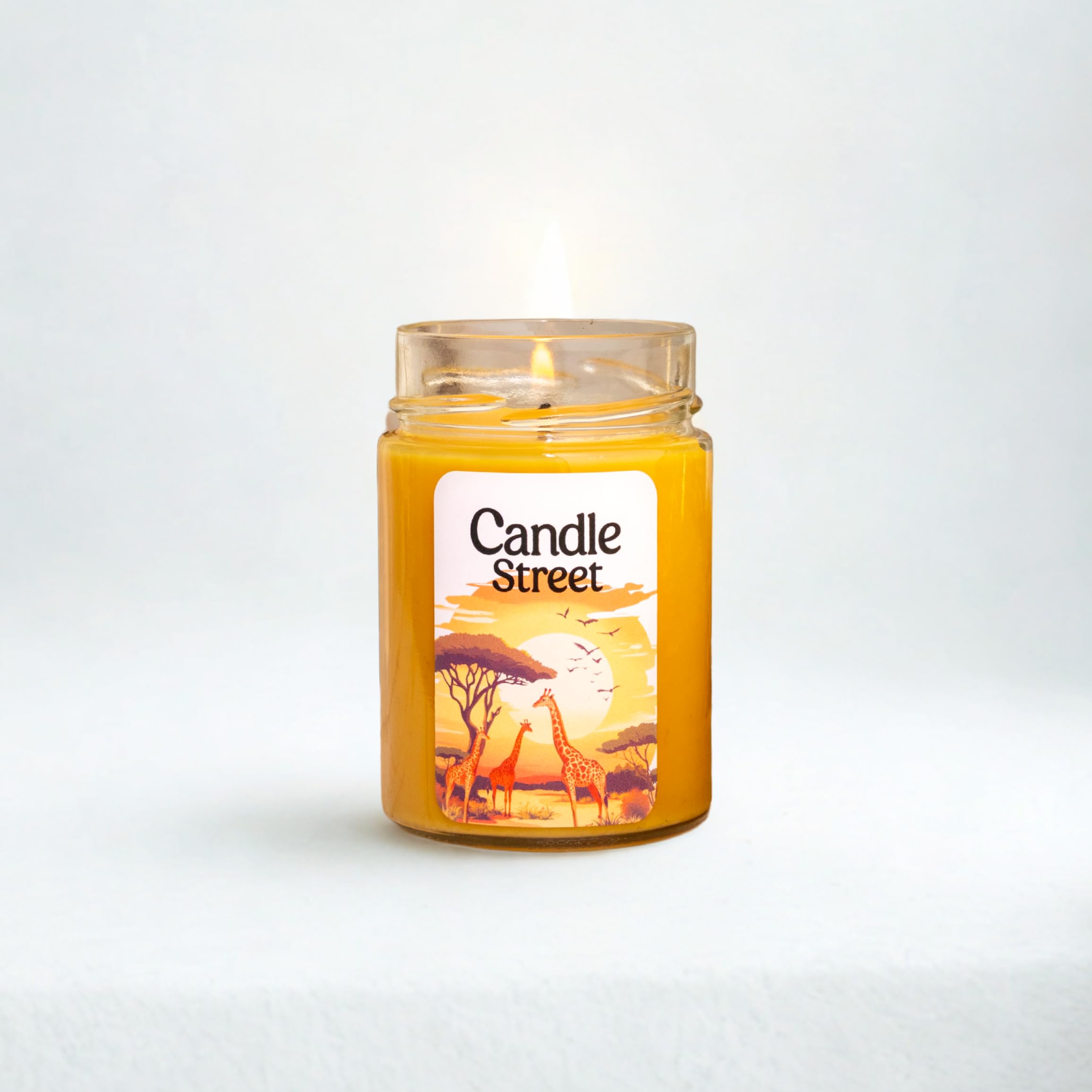 Candle Street | Masai Mara - Reise-Noten | Duftkerze | Duftkerze | Duft Earl Grey, Zitrone und Vanille | 500 g - Lange Brenndauer 100h | Vegan, Made in Italy | Zitrus- und Warme Kerze