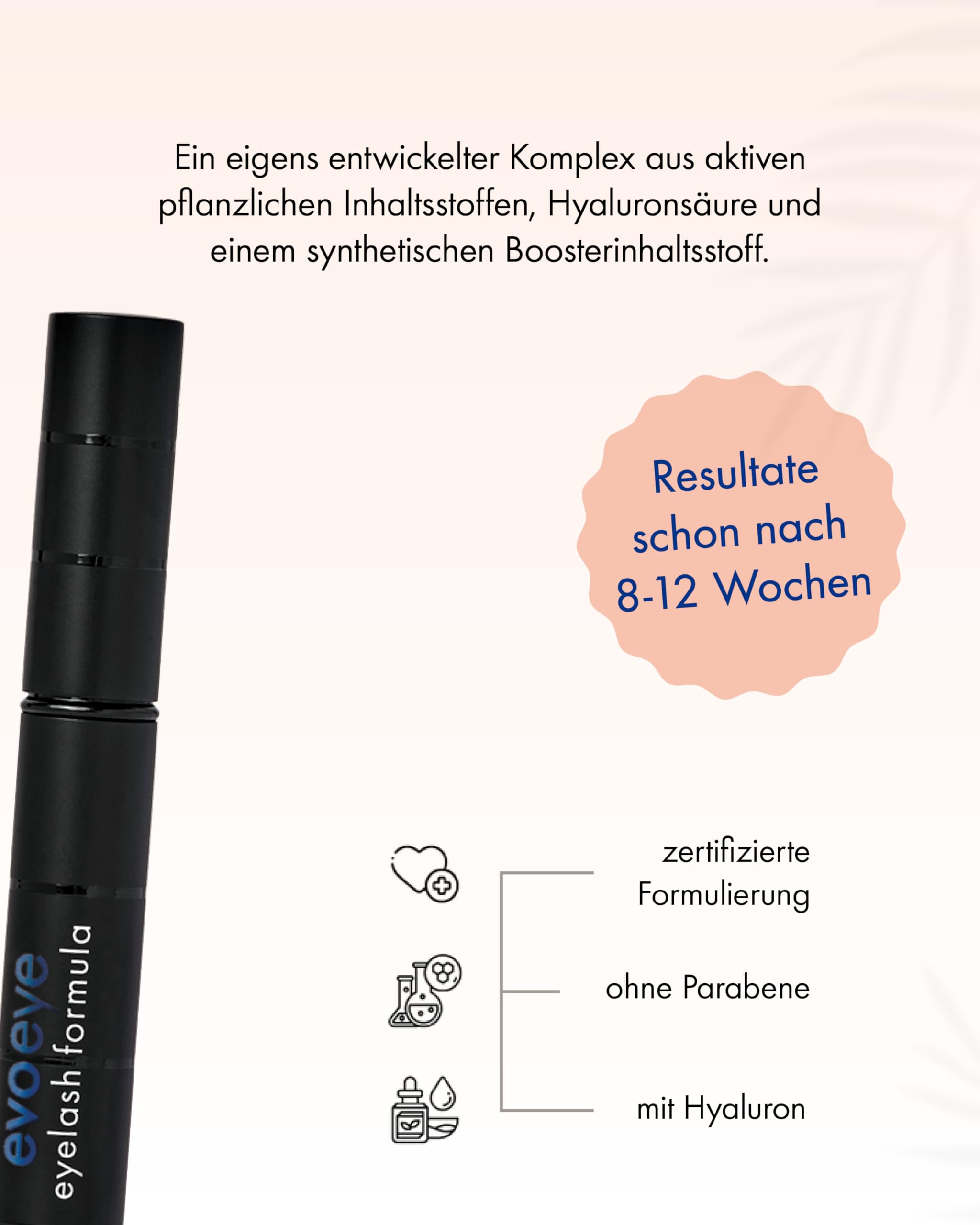 evoeye Eyelash Formula INTENSE 1 ml I Wimpernserum mit intensiv-Booster für lange & volle Wimpern in 8-12 Wochen