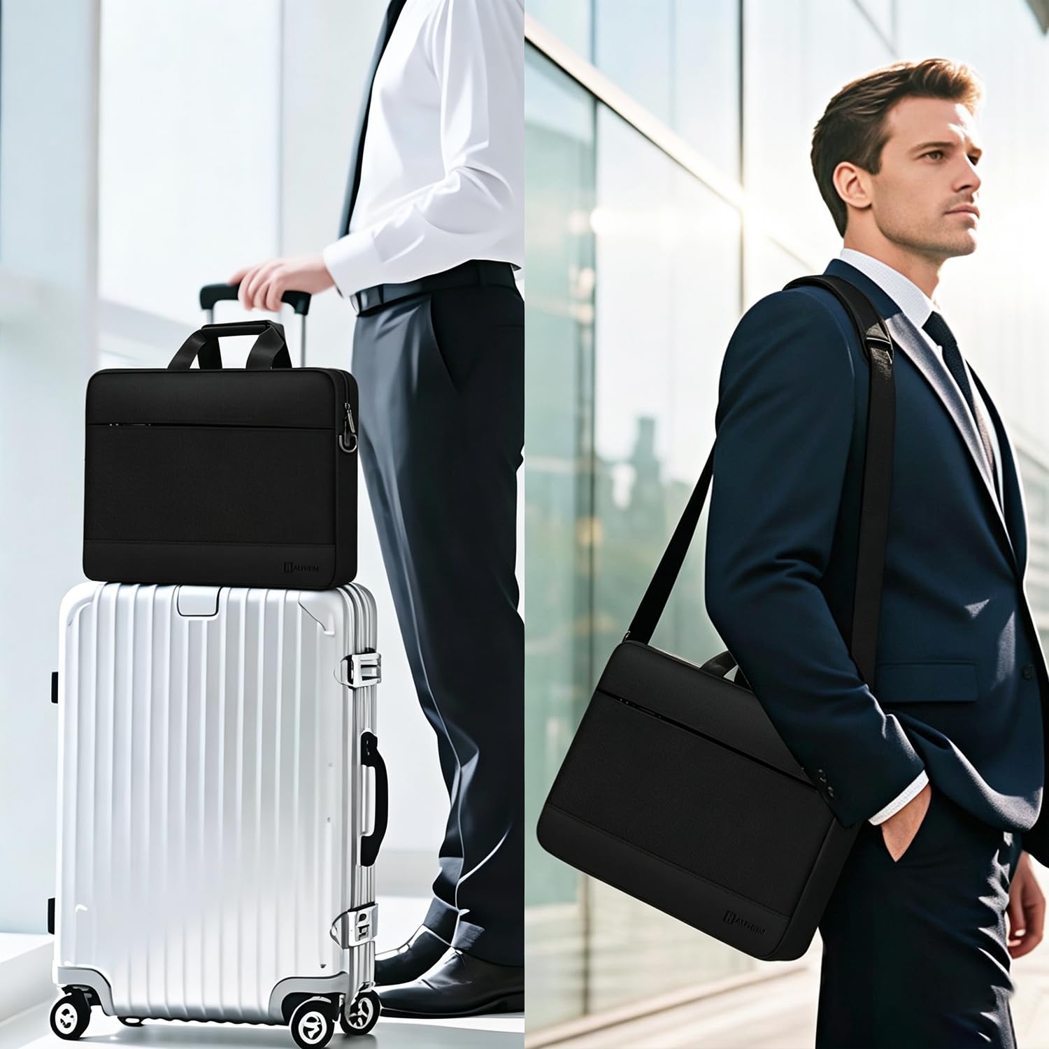 Alfheim 17-17,3 pouces Sacoche pour Ordinateur Portable Épaule, Léger Imperméable pour Affaires/Travail Ultrabook Bandoulière Housse, Compatible avec 17/17,3 pouces Lenovo HP Dell Acer ASUS